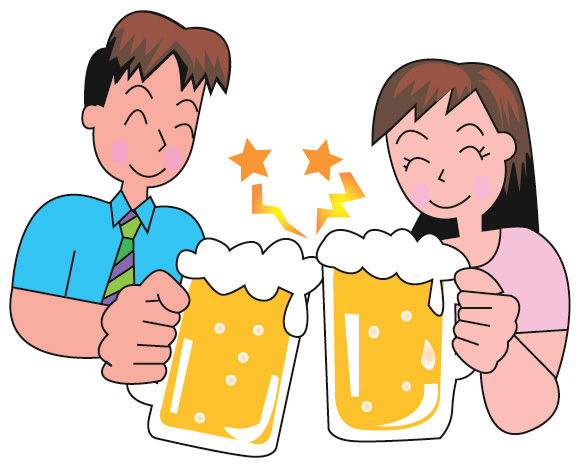 飲み会をするカップル