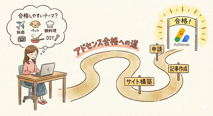 アドセンスに合格するまでの話の図